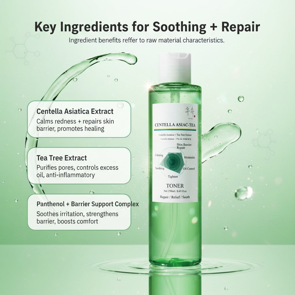 CENTELLA ASAIC-TEA toner ingredient highlights – Centella Asiatica + Tea Tree Extract for clear skin