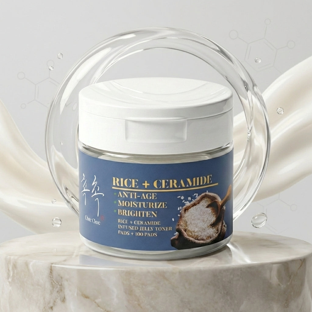 CHOC CHOC SKIN Rice + Ceramide jelly toner pads for hydration and skin barrier care