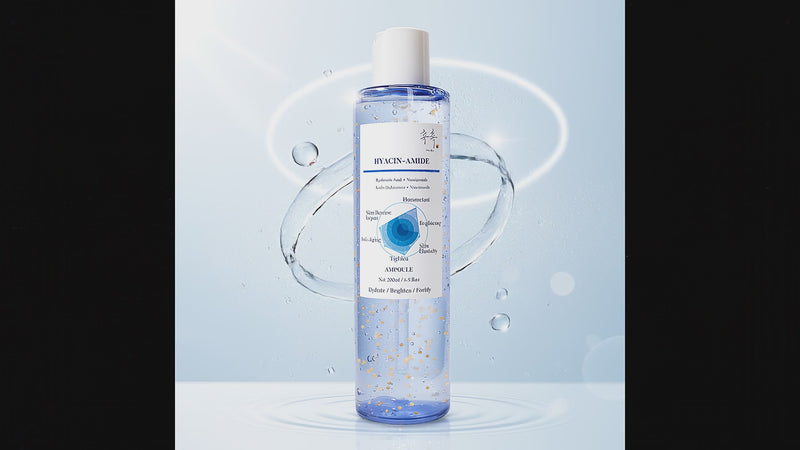 Hyaluronic Acid + Niacinamide ampoule texture and glow layering routine